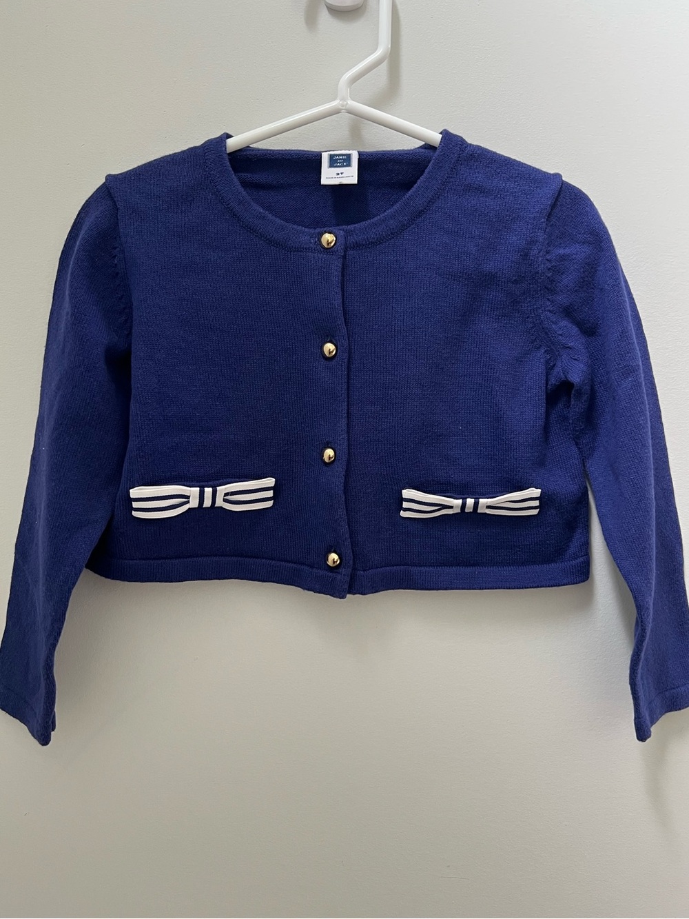 Janie and Jack Navy Cardigan with Gold Buttons 100% Cotton